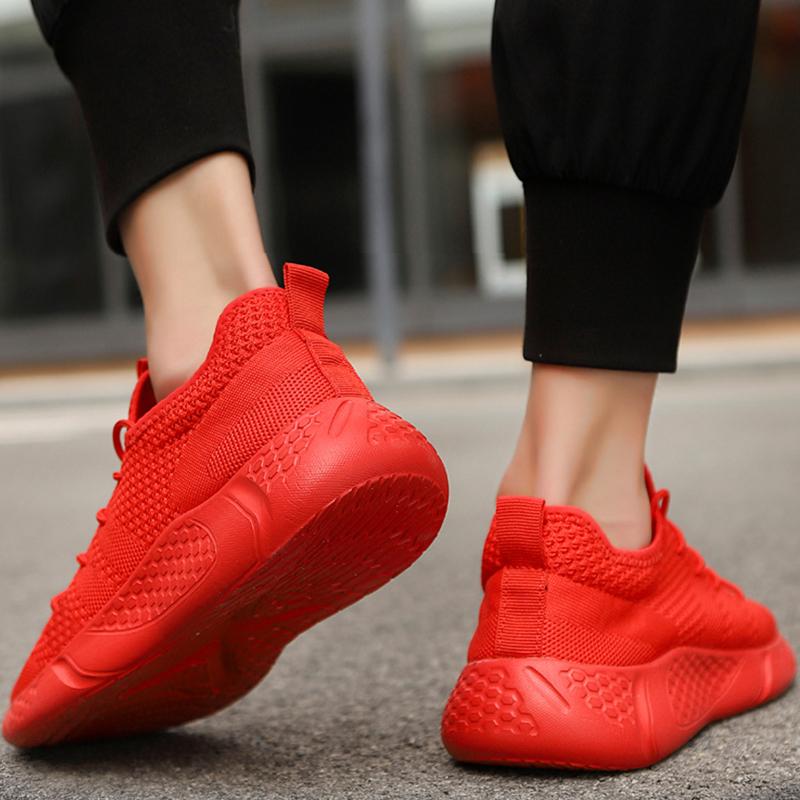 Mote Fujeak Dame Lettvekts Fritidssko Komfortable Pustende Mesh Sko for Kvinner Utendørs Sklisikre Joggesko Pluss Størrelse 36-48