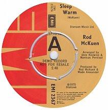 

7-дюймовая пластинка РОД МАККУЭН - Спи тепло EMI2367PROMO EMI 1975 Великобритания Кантри/Фолк Б/у