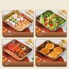 5/6 PCS Stainless Steel Food Storage Plate with Lids Hotpot Preparation Plate Stackable for Meat Fruits Veggies Camping Kitchen