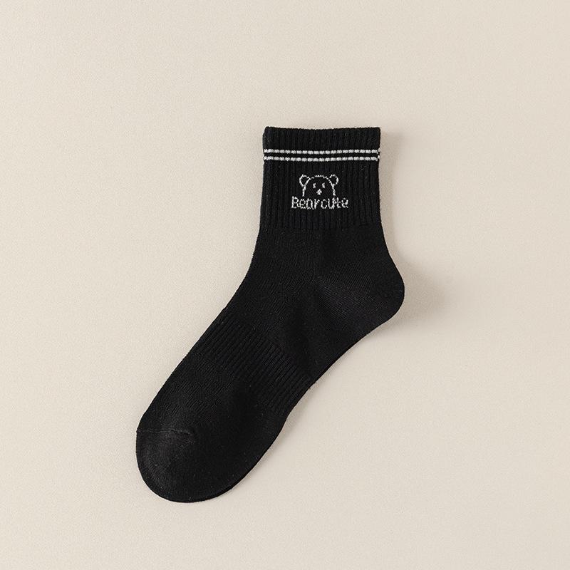 

Women s Mid-Calf Cotton Socks - Sweat-Absorbent, Odor-Resistant, Casual for Running and Badminton, Perfect for Spring and Autumn. One Size (35-39) чорний