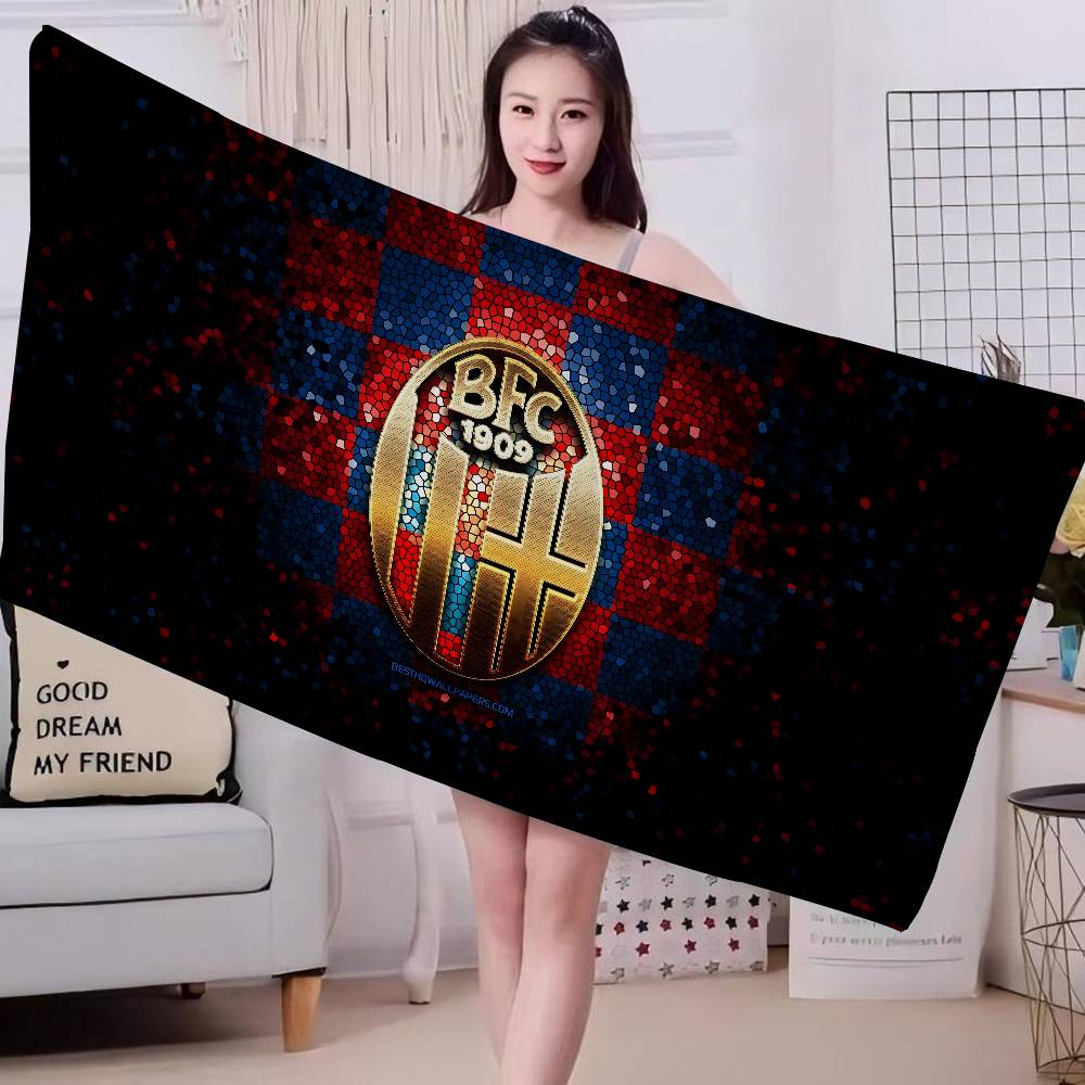 Bologna Football Club 1909 Microfibra Stampata Asciugamano da Spiaggia Alpinismo Yoga Spiaggia Nuoto Corsa Assorbente Morbido Asciugamano