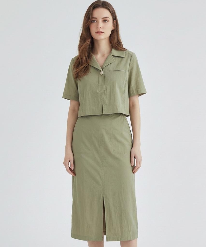 MESENSE Collared Short Sleeve Dress_Mb45Opp112Z