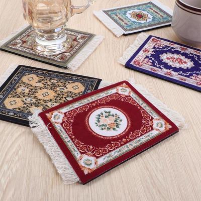 Photo Props Heat-resistant Kitchen Accessories Retro Pattern Desk Cushion Persian Style Coaster Cup Pads Table Mat Placemat