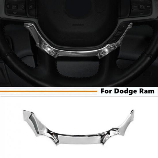 Fit For 2019-2024 Dodge Ram 3500/2500/1500 ABS Chrome Steering Wheel Cover Trim
