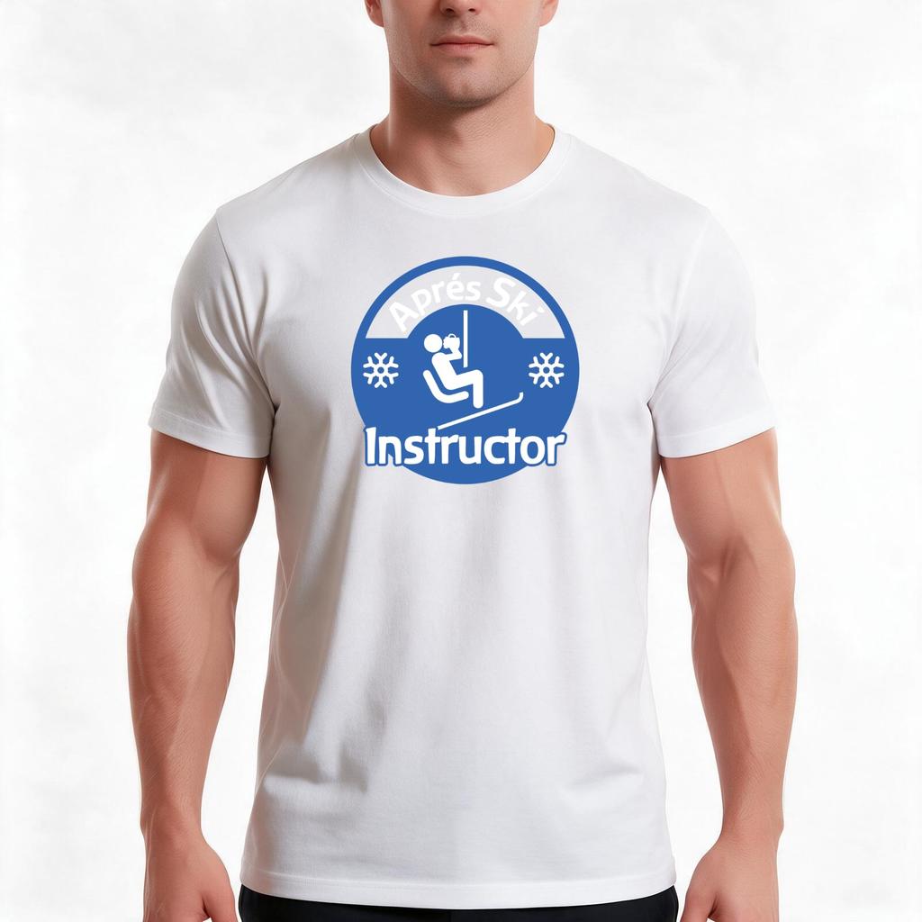 Apres Ski Instructor Tshirt Summer Casual Cotton Tee Oversized Streetwear Tops Vintage Graphic Print Loose Fit Short Sleeve