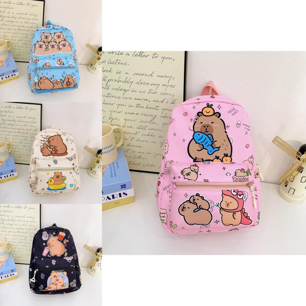 Capacity Large Capybara Backpack Kid Leisure Cartoon Animal Breathable Schoolbag