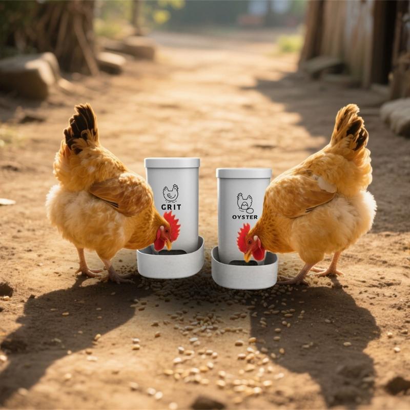 Heavy Duties Chicken Courage Dispenser With Wide Base None Tip Design Smooth Outside For Ducks Geese Backyard Flocks