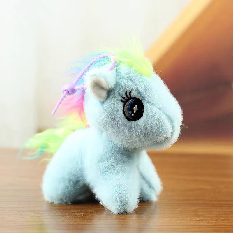 Cute Cute Colorful Pony Pendant Plush Toy Doll Carton Book Bag Pendant Keychain Rag Doll