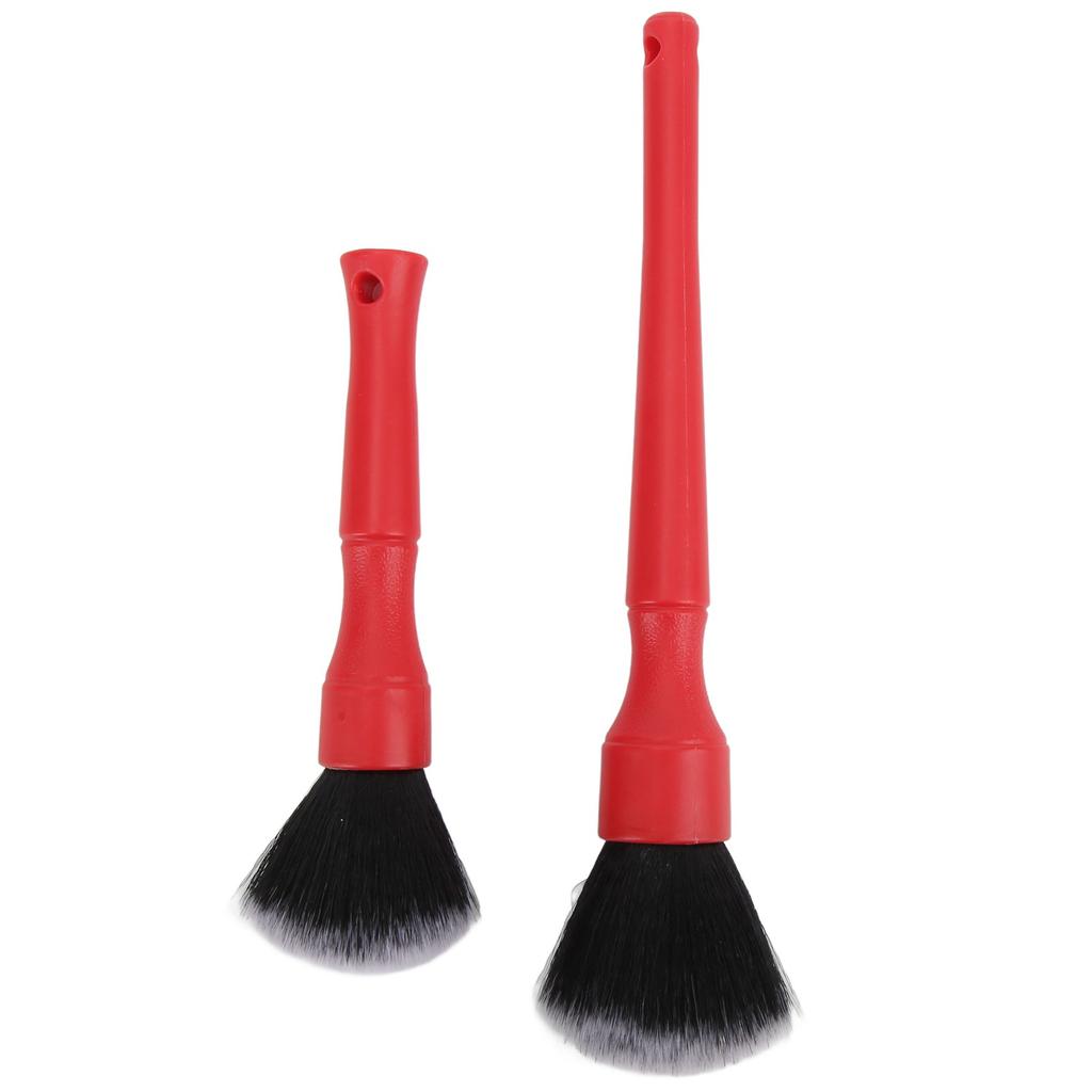 2pcs Soft Car Detailing Brush Set Multi Purpose Automotive Cleaning Brush Universal for AutoBlack