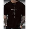 European Sizes Plus Size Men's Casual Trendy Graphic Print Comfortable Crew Neck Short Sleeve T-shirts, Summer Oversized Loose Tees
