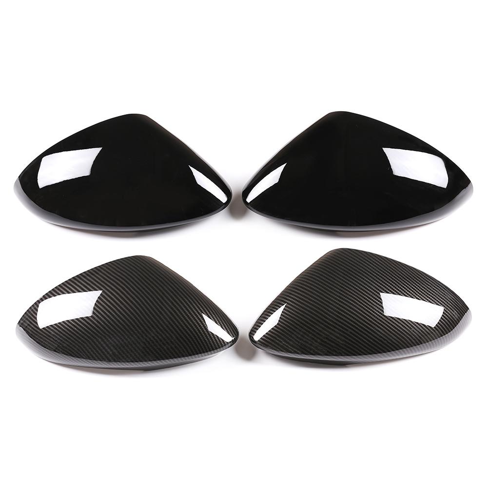 1Pair Car Side Rearview Mirror Caps Cover For Alfa Romeo Stelvio 2017 2018    2022 Glossy Black/Carbon