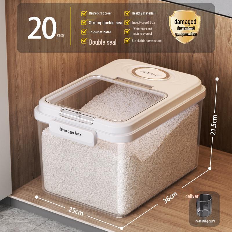 Large Rice and Flour Storage Bin: Sealed, Insect-Proof, Moisture-Proof, Food-Grade.