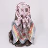 90 * 90Cm Square Scarf, Simulated Silk Scarf, Women'S Headscarf Co Contrasting Color Shawl Stripe Simple