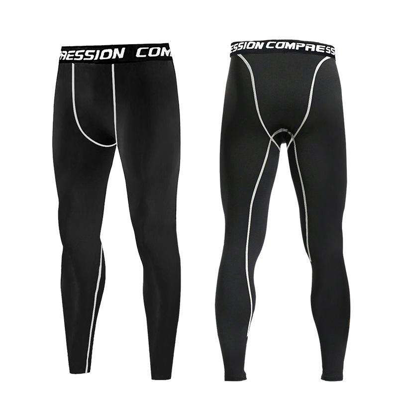 Men's Fleece-Lined Sports Base Layer Pants for Running, Autumn Home Wear, with Lettered Waistband