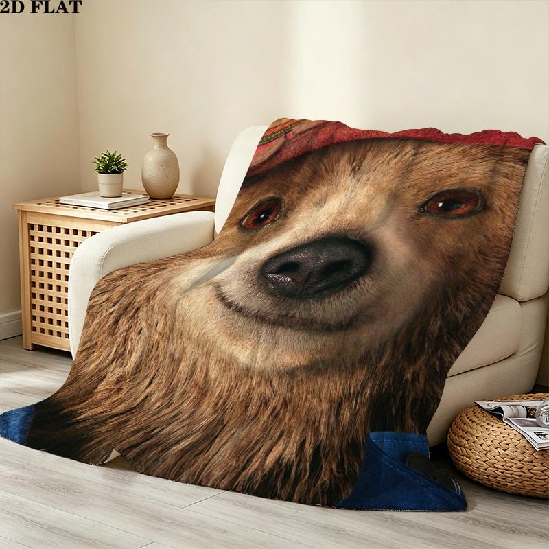 Paddington Print Flannel Blanket, High quality Comfortable for All Seasons, Home Decor, Warmth and Comfort, Perfect for Christmas Gifts
