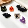 Non Slip Bang Clips Halloween Cartoon Hair for Women Girls, Acrylic Glitter Pumpkin/Ghost/Bat/Cat Decorative Pins Daily Wear Accessories, Cute