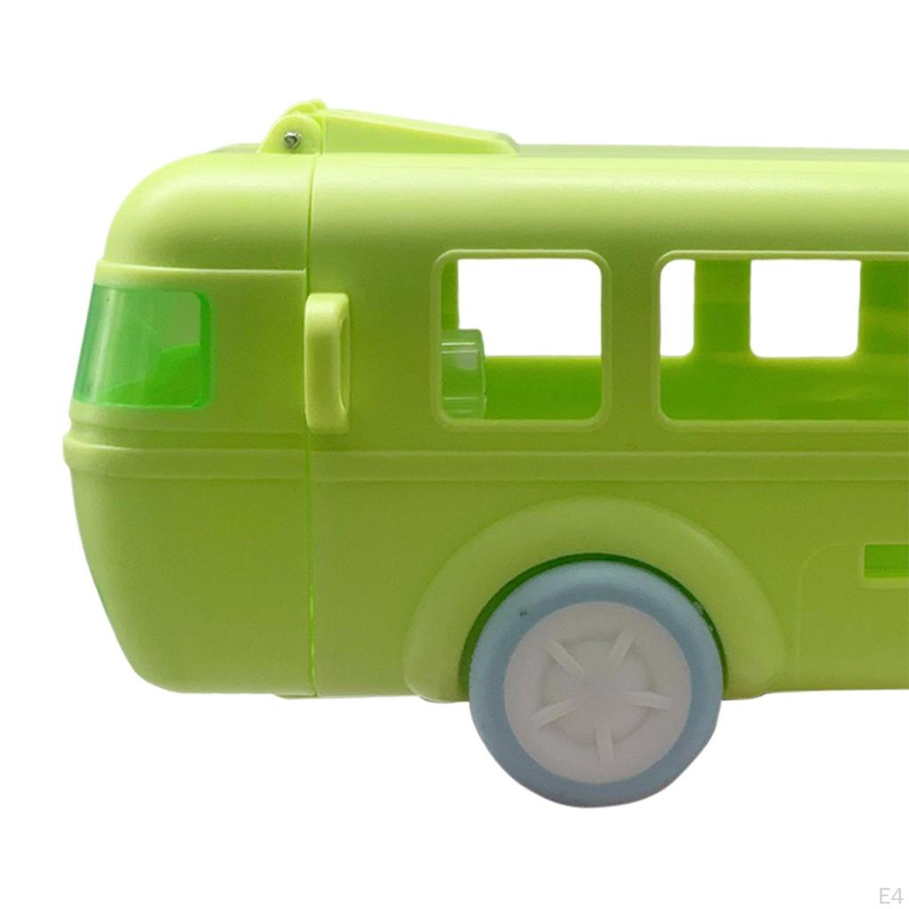 Bus Shape Water Bottle with Straw and Strap Adjustable Shoulder 500ml Capacity for Girls Boys