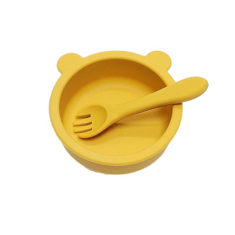 Flexible Feeding Tableware Waterproof Feeding Bowl Set Unbreakable Baby Bowls with Spoon  Toddlers