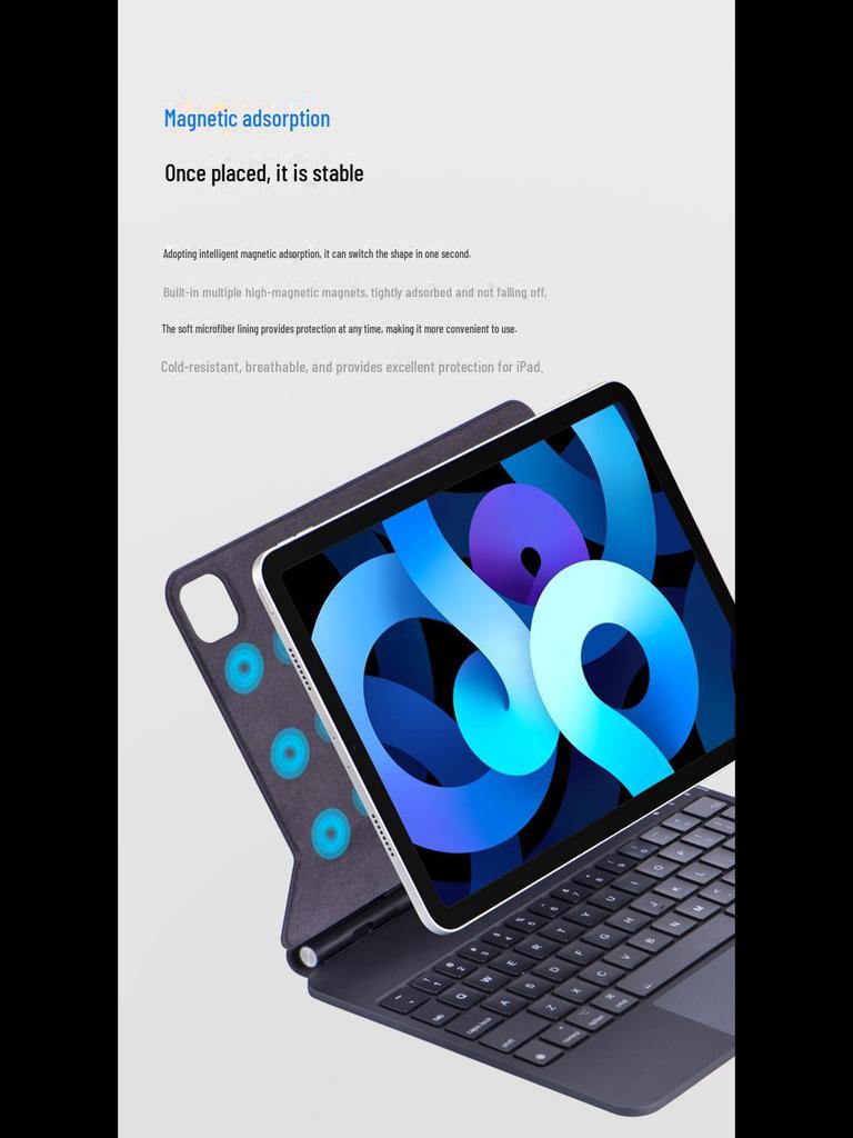 Magic Bluetooth Keyboard for iPad Air 4/5 and Pro 11/12.9 with Magnetic Suspension