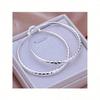 1 Pair Silver Hoop Earrings, Jewelry Gift For Women, Suitable For Wedding, Party 2DHR