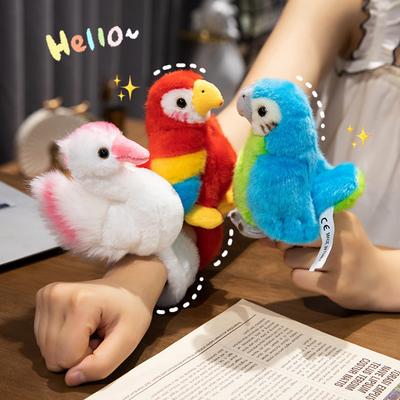 Parrot Dolls Flamingo Parrots Bracelets On Bicycles and Dolls Stand Shoulder Plush Toys