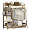 Bamboo Floor-Standing Clothes Rack & Wardrobe Organizer