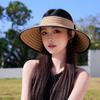 New Spring and Summer Mountaineering Sun Hat Sun Protection Beach Hat Bow Outdoor Sun Hat Foldable Empty Top Straw Hat