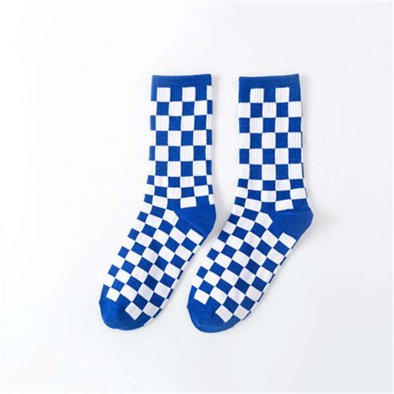 5 Pairs Pairs of Autumn and Winter Plaid Socks Women's Mid-tube Men's and Women's Matching Stockings