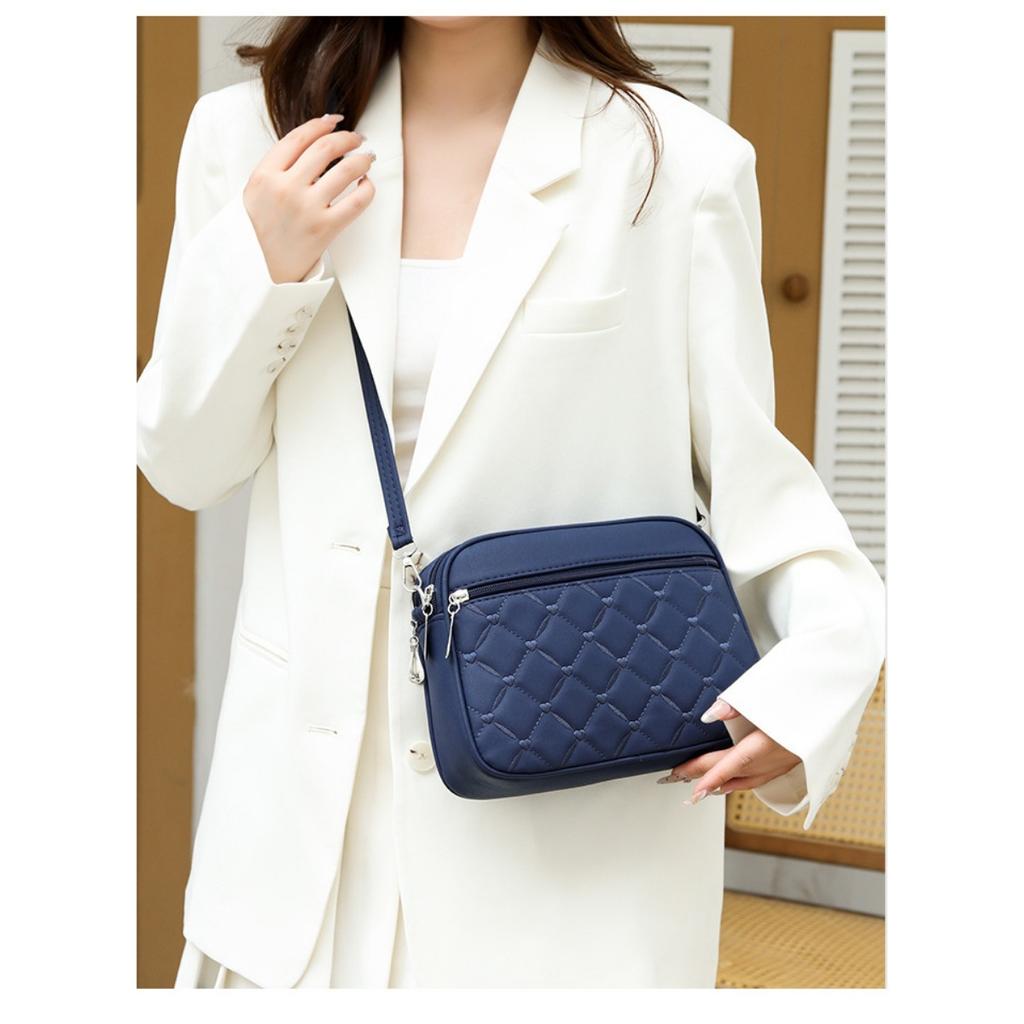 Ladies, Crossbody Bag, Multi-layer Bag, Embroidered Bag, Diamond Patterned Bag, Shoulder Bag, Women's Bag