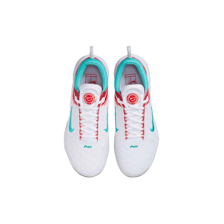 Nike Court Zoom Nxt Hc White Light Silver Habanero Red Washed Teal Women's DH0222-136