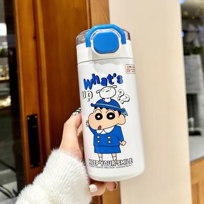 Crayon Small New Insulated Water Cup New High Appearance Level Female Students Portable Straw Water Cup for Children To School