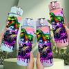 1PC Colorful Dragon DJ Music Cartoon 750ml Color Plastic Sports Water Bottle Leakproof Flip Straw Lid Suitable for Sports Office Home Use
