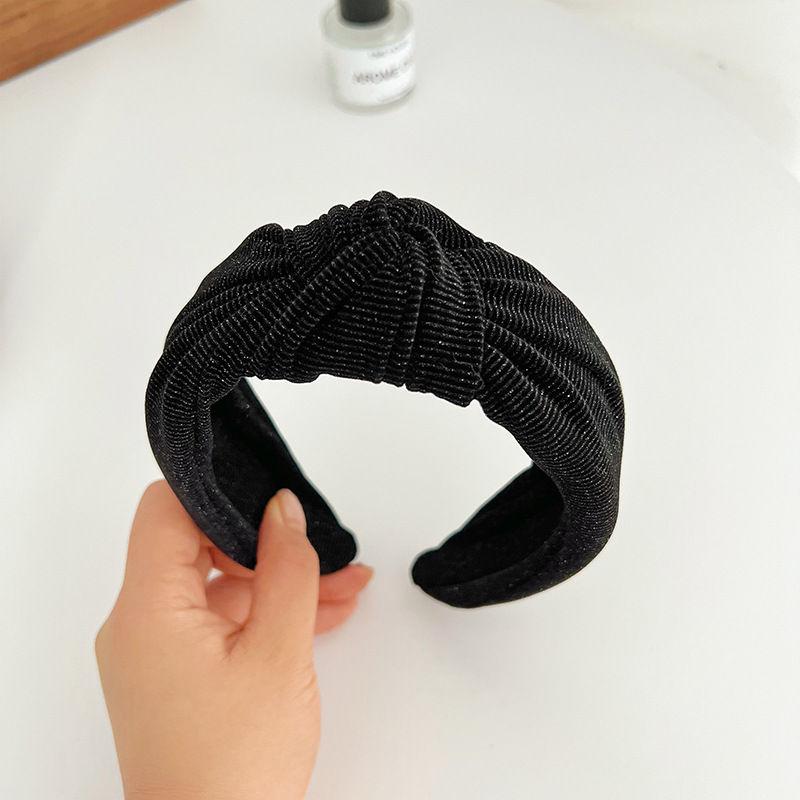 Fashion Hair Accessory Color Headband Headdress Corduroy Solid Fabric Knotted