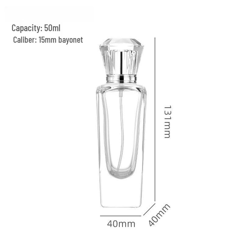 50ml Clear Irregular Glass Perfume Spray Bottle - Empty Decanter