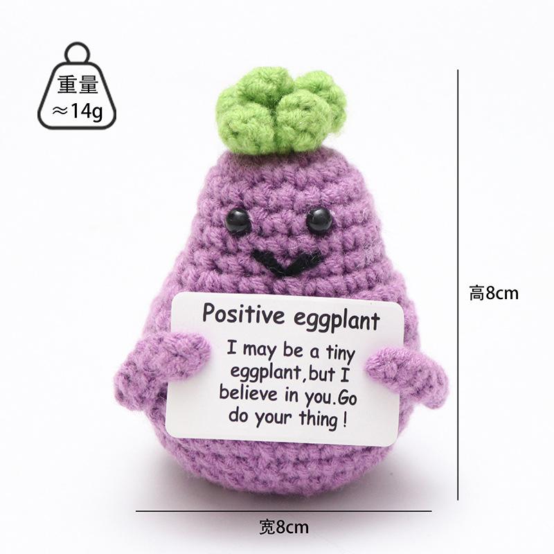 

Hand-Woven Positive Energy Potato Funny Vegetables And Fruits Emotion Expression Pendant Pocket Hug Knitting Ornaments With Card (As shown-21066)-