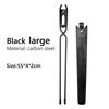 Anti-scald Camping Fire Poker Thickened Carbon Steel Fire Pokers Barbecue Burning Tongs With Leather Cover Outdoor BBQ Tools New