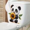 Cute Cartoon Panda Sunflower Toilet Wall Sticker Self-Adhesive Waterproof Removable Bathroom Home Decor Art