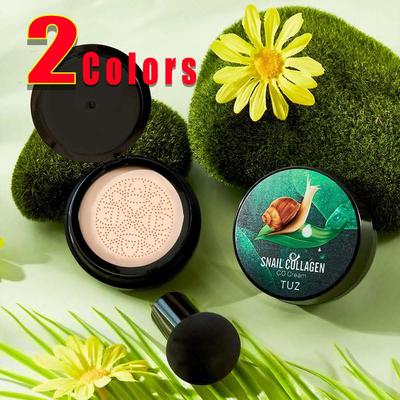Snail Collagen Air Cushion BB CC krém s houbovým aplikátorem, rozjasňující a hydratační korektor, voděodolný make-up