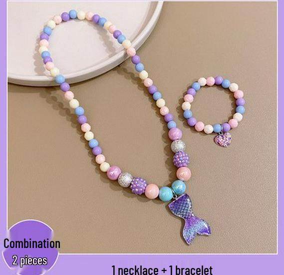 Frozen Princess Kids' Necklace & Bracelet Gift Set for Christmas or Birthday
