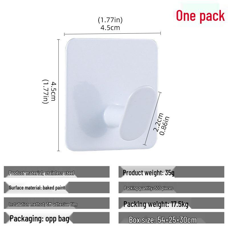 304 Stainless Steel Adhesive Clothes Hook - Punch-Free, Strong Hold, Behind-Door Mount