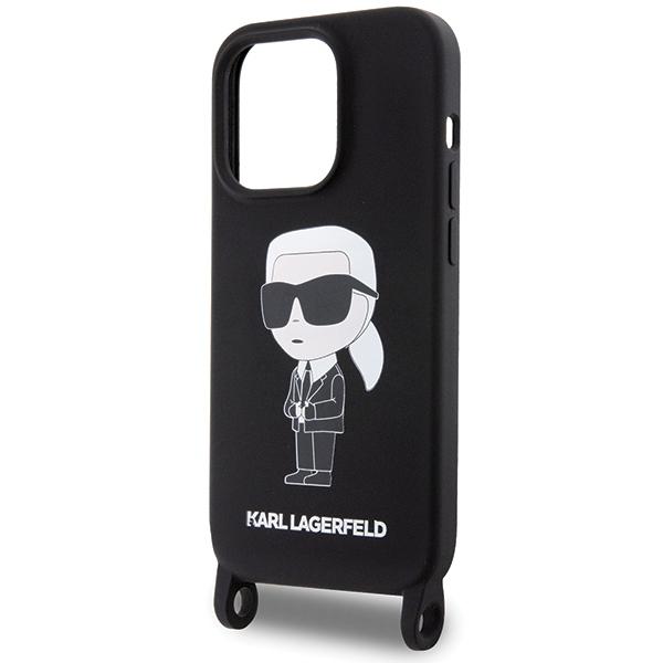 Karl Lagerfeld Klhcp15Xscbsknk Iphone 15 Pro Max 6.7 Hardcase Czarny/Black Crossbody Silicone Ikonik