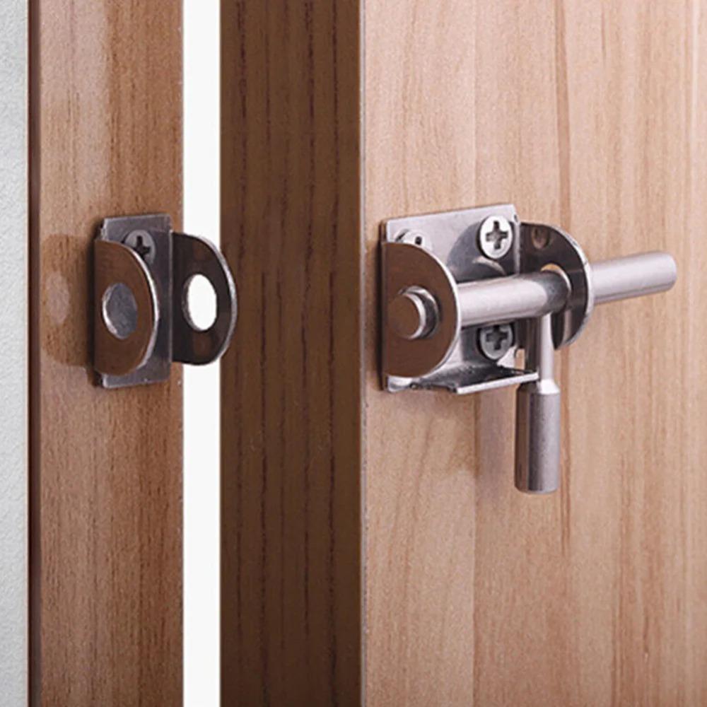 Stainless Steel Door Latch Solid Sliding Bolt Door Latch Lock with Screws Garden Door Bathroom Door Hardware Door Security Lock
