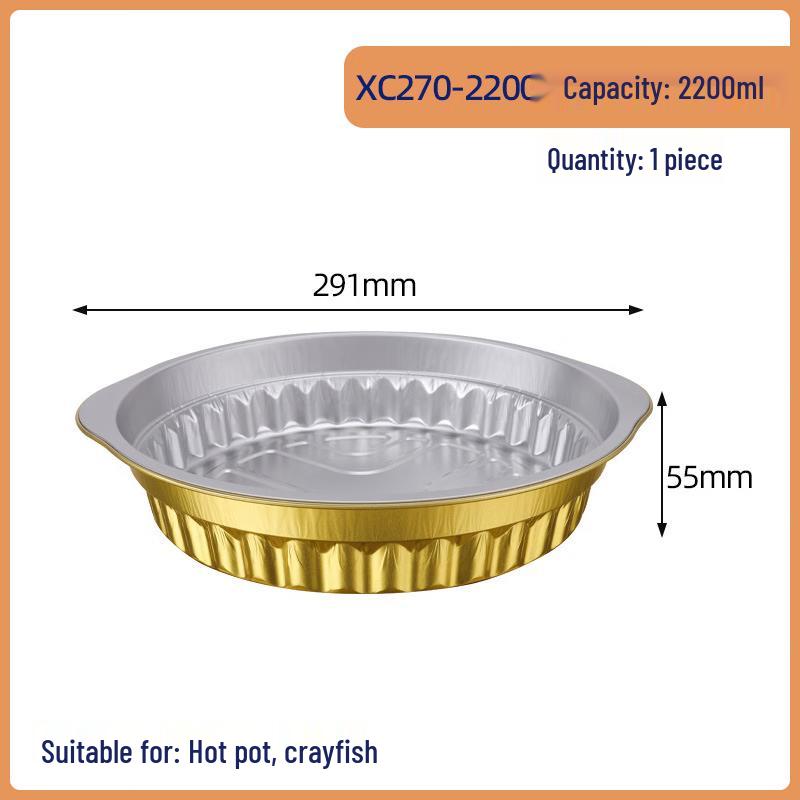 

COFLYEE Disposable Food-Grade Aluminum Foil Bowls, 2200ml (100-Pack)