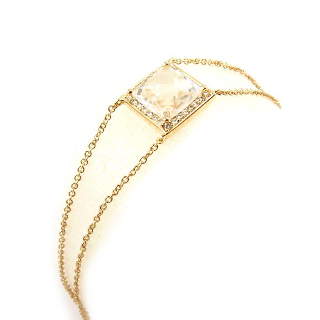 Les Trésors De Lily [K7354] - Bracelet Plaqué or 'Sissi' blanc