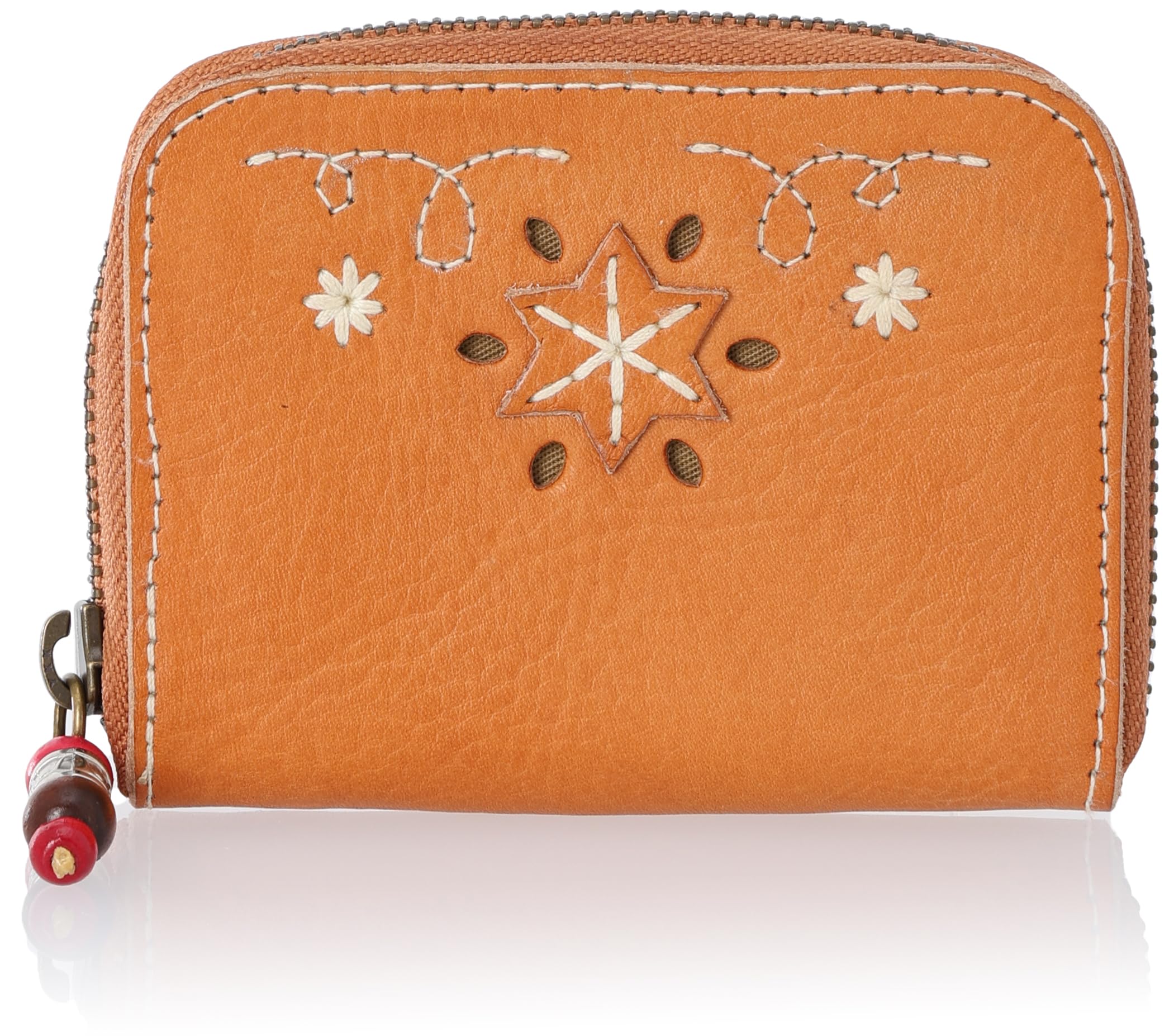 

[Peeks Peak] Cowhide Leather Long Wallet, Camel