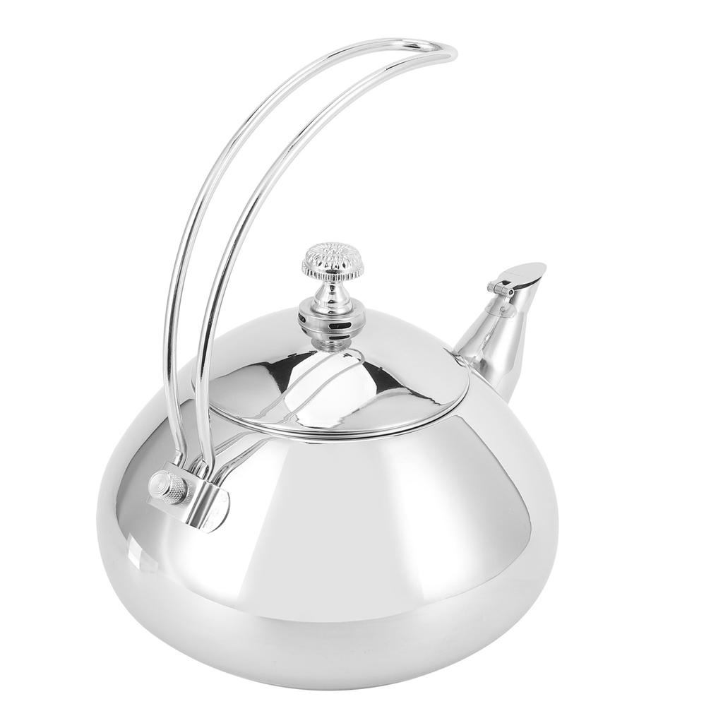 304 Stainless Steel Teapot Coffee Pot Cold Water Kettle with Filter Tea Making ContainerSilver 1.5L