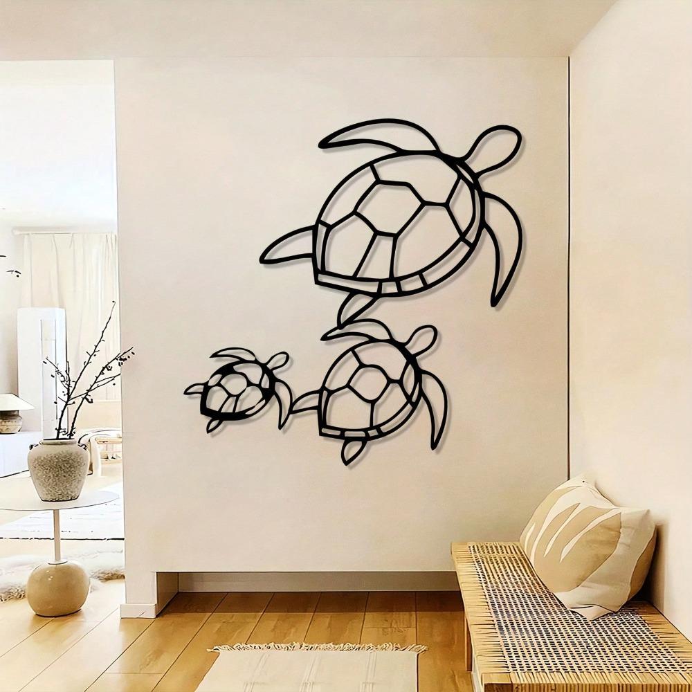 Sea Turtle Wall Art Coastal Decor Metal Sculpture Rust Resistant Ocean Themed Home Gift