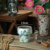 Retro Blue & White Distressed Ceramic Succulent Pot – Simple Decorative Vase for Green Plants & Flowers