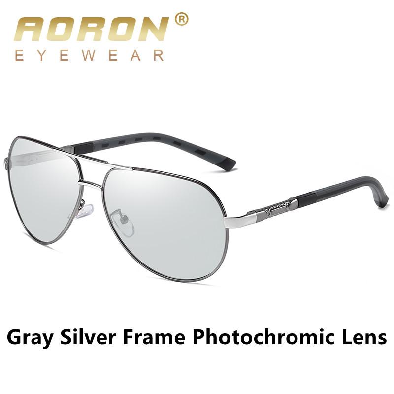 aoron Metal Frame Day Night Vision Photochromic Polarized Sunglasses Outdoor Fashion Design Anti Glare UV400 Driving Fishing Cycling Sport Glasses