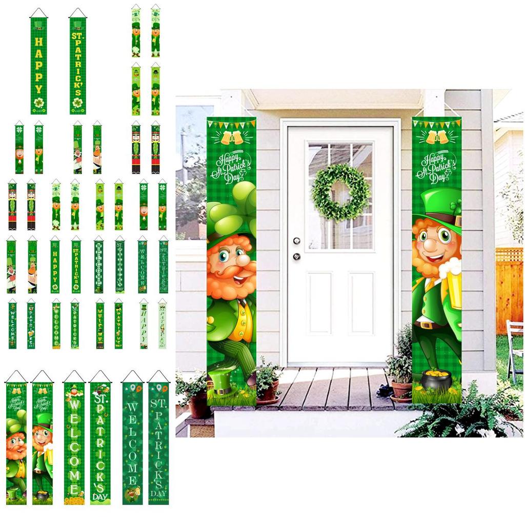 St. Patrick's Day Festive Decor-durable Door Curtain-irish Green Banner